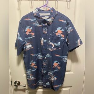 Magellan Outdoors Men's Nautical Print Shirt - Blue and Orange